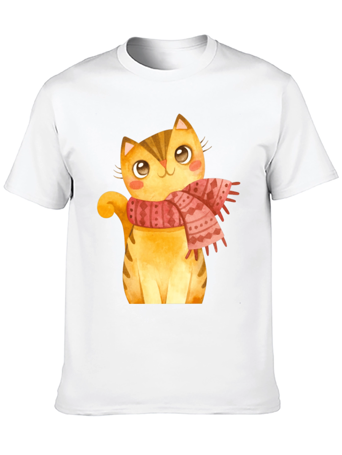 Cute Cat Scarf Graphic Tee