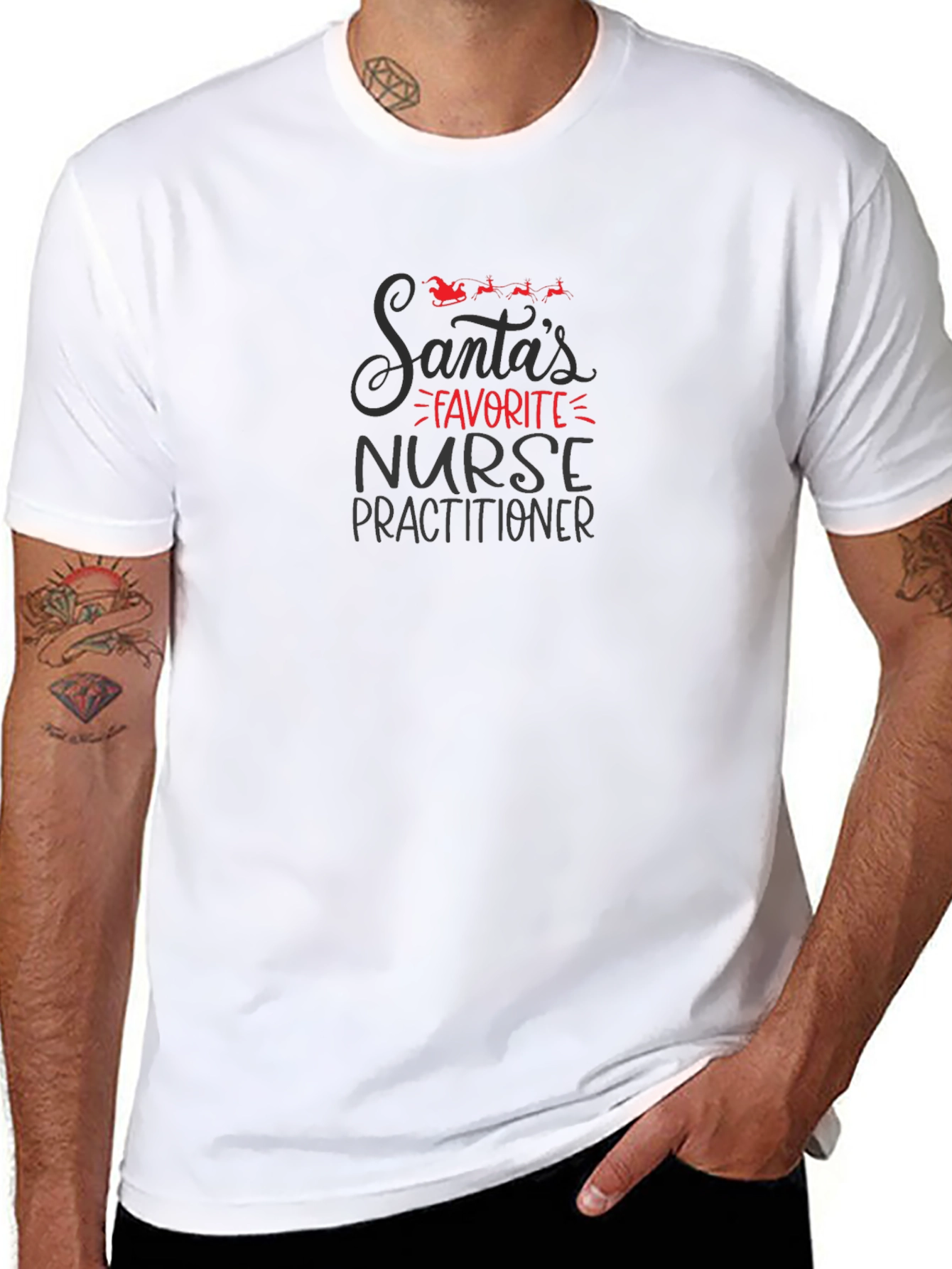 Santas Favorite Nurse Practitioner Black T-Shirt