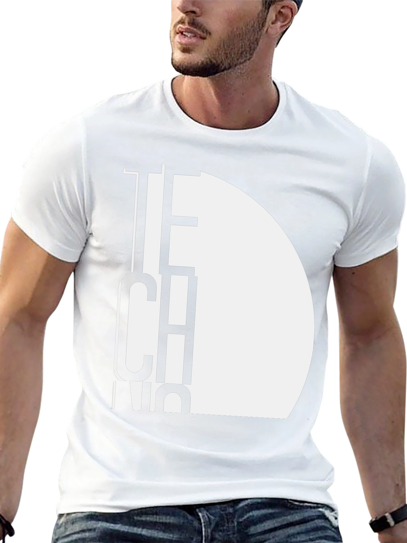 Modern Techno Graphic Tee - Black Cotton T-Shirt