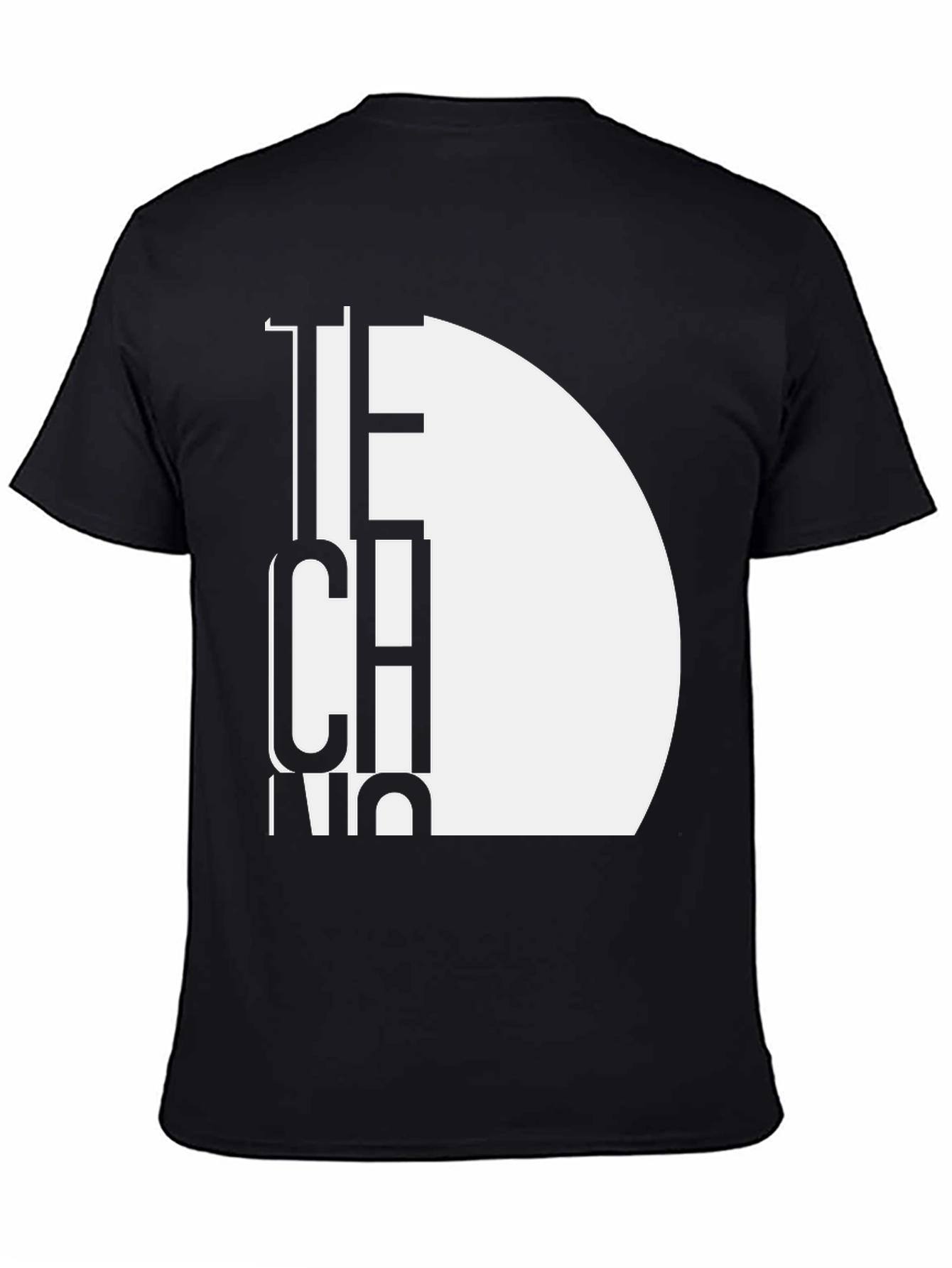 Modern Techno Graphic Tee - Black Cotton T-Shirt