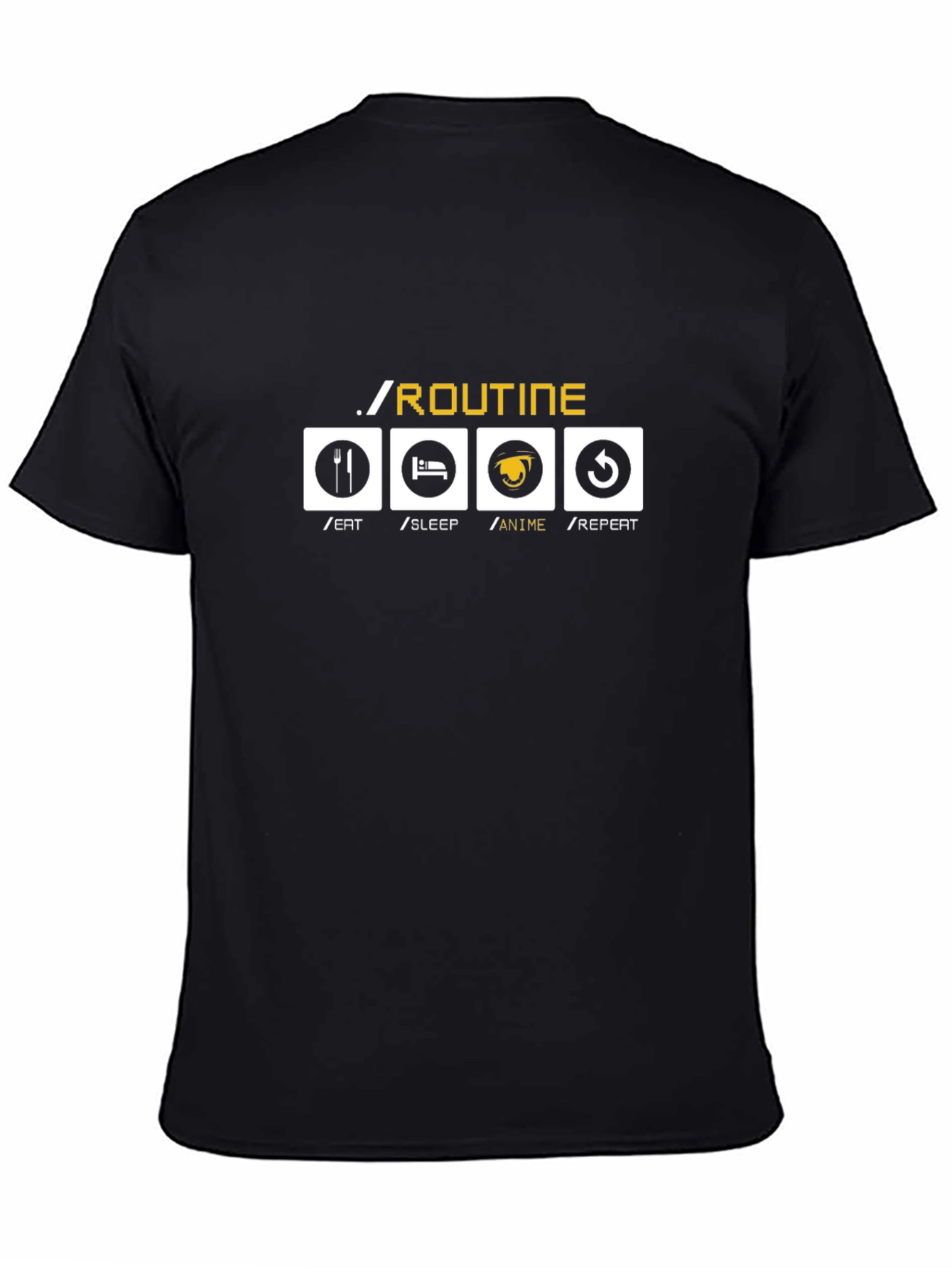 Anime Lover Routine Black Graphic Tee
