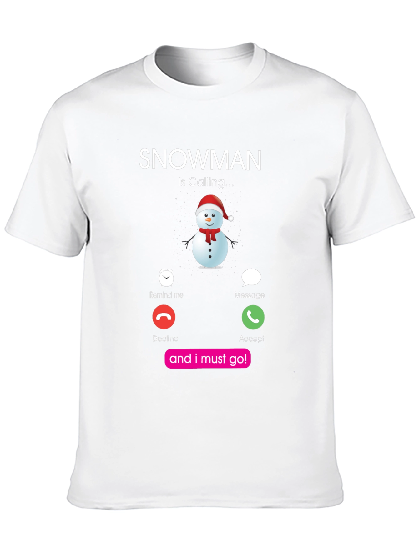 Snowman Calling Graphic T-Shirt