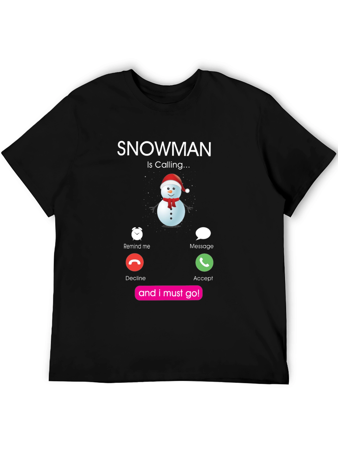 Snowman Calling Graphic T-Shirt