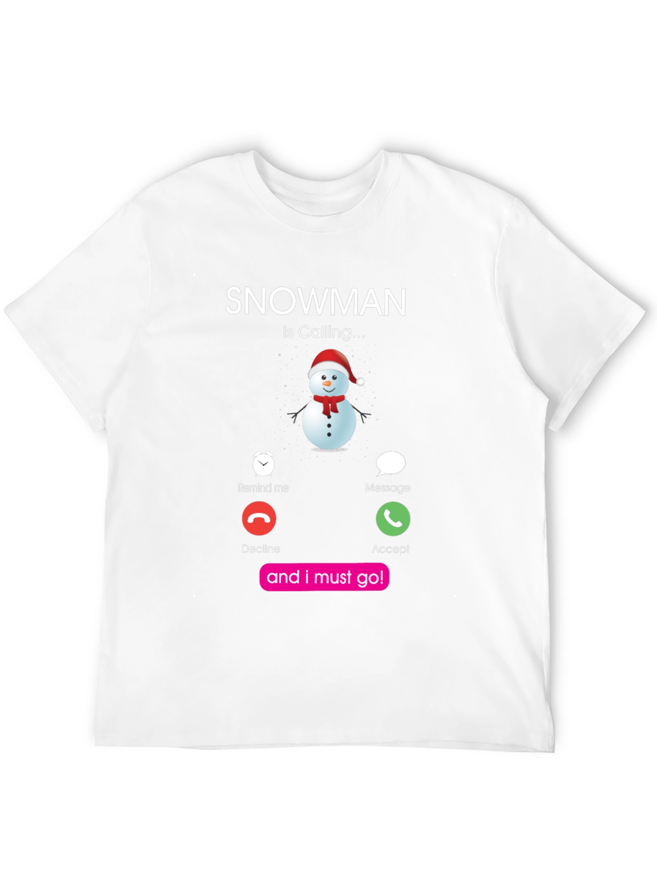 Snowman Calling Graphic T-Shirt