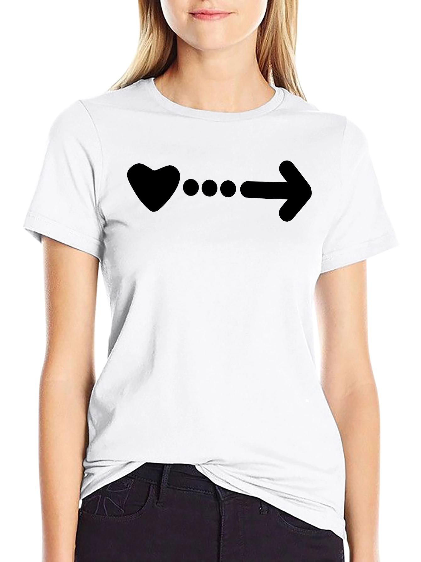 Heart to Arrow Graphic Black T-Shirt