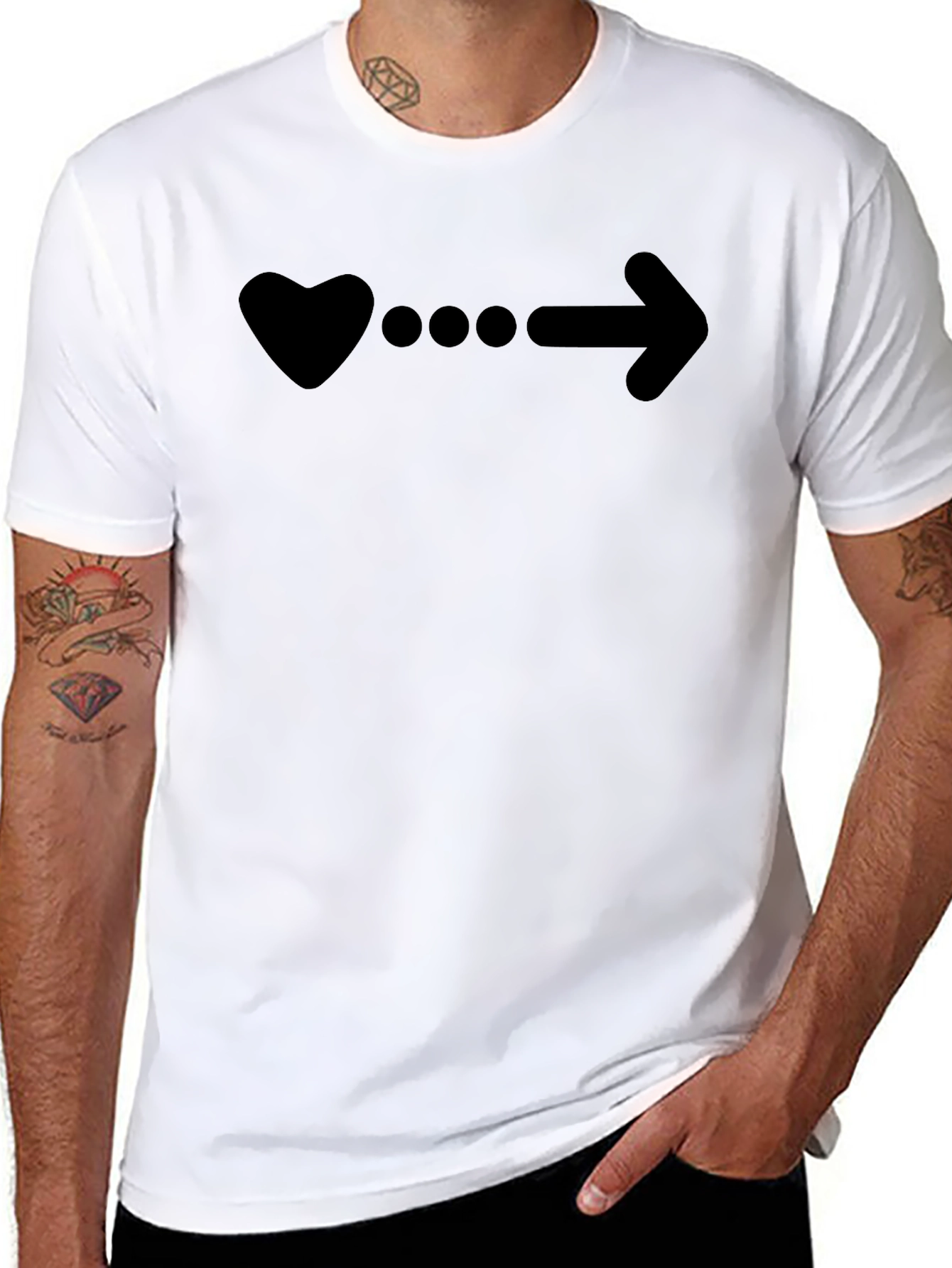 Heart to Arrow Graphic Black T-Shirt