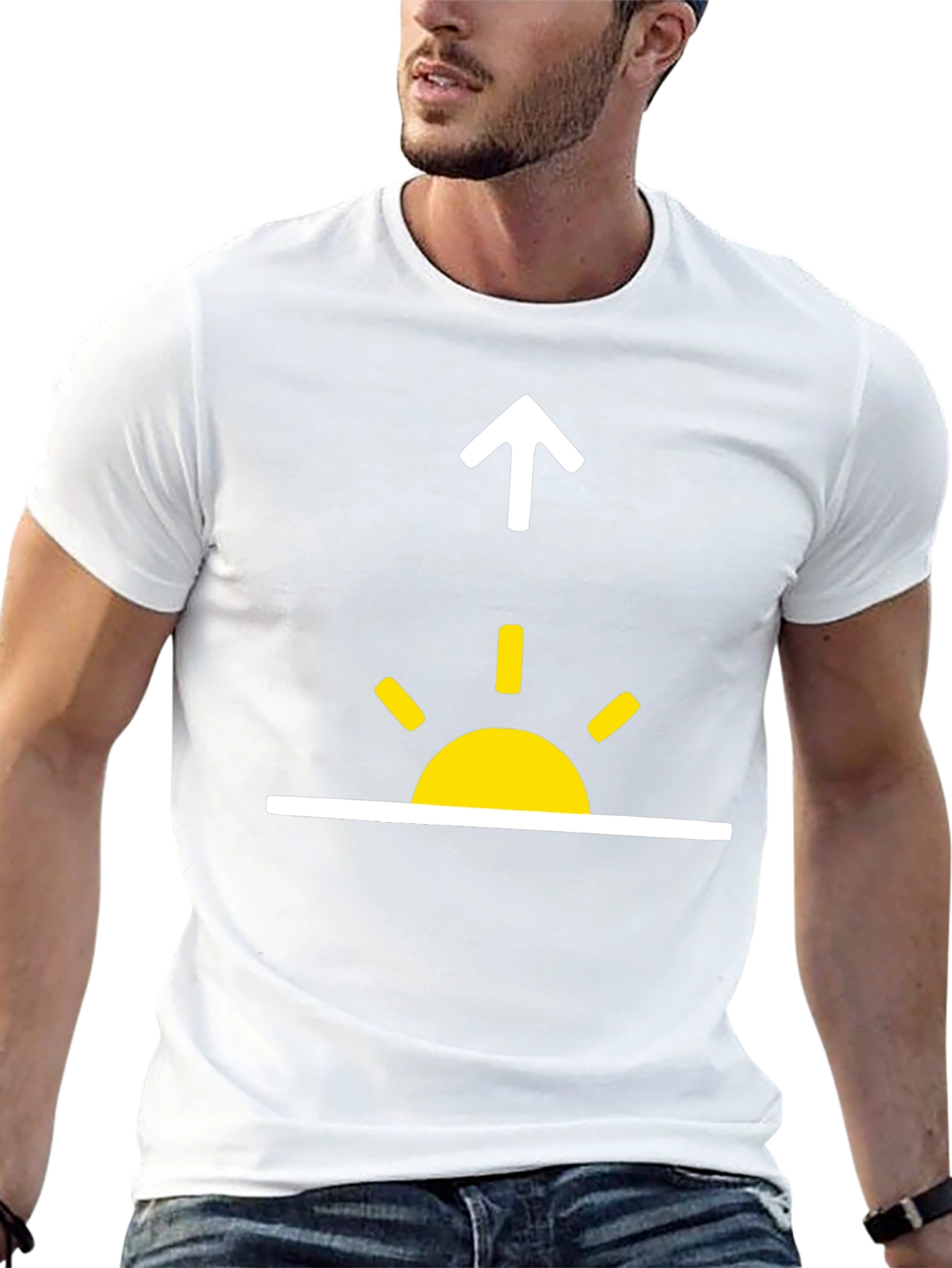 Sunrise Upward Arrow Graphic Tee - Stylish Everyday Wear