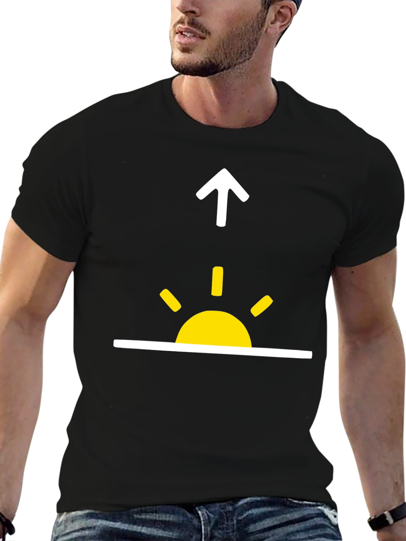 Sunrise Upward Arrow Graphic Tee - Stylish Everyday Wear