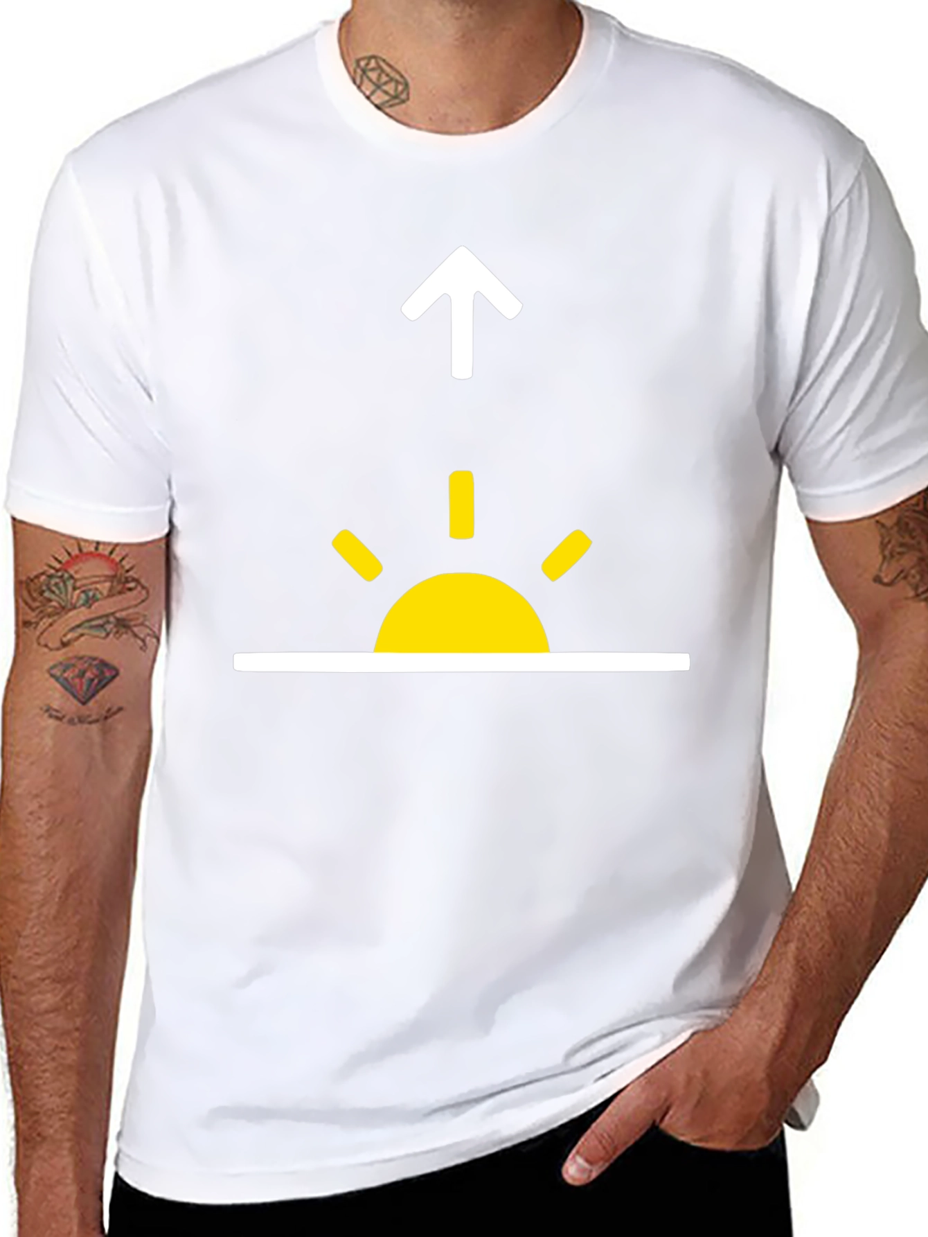 Sunrise Upward Arrow Graphic Tee - Stylish Everyday Wear