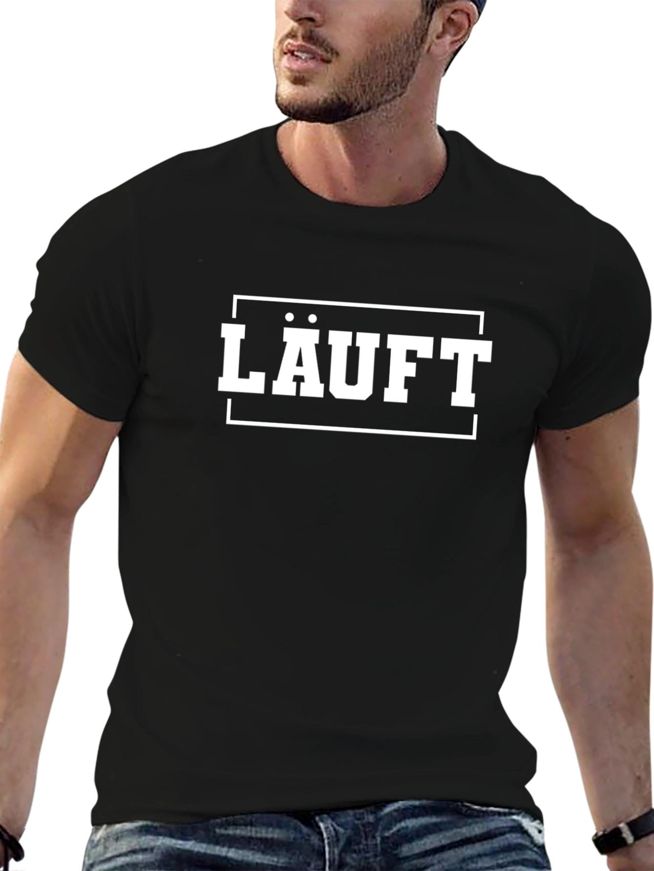 LÄUFT Graphic Tee - Black Casual T-Shirt