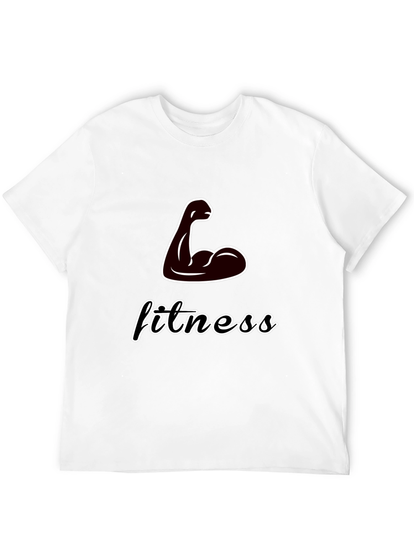 Fitness Graphic T-Shirt - Black Crew Neck Tee