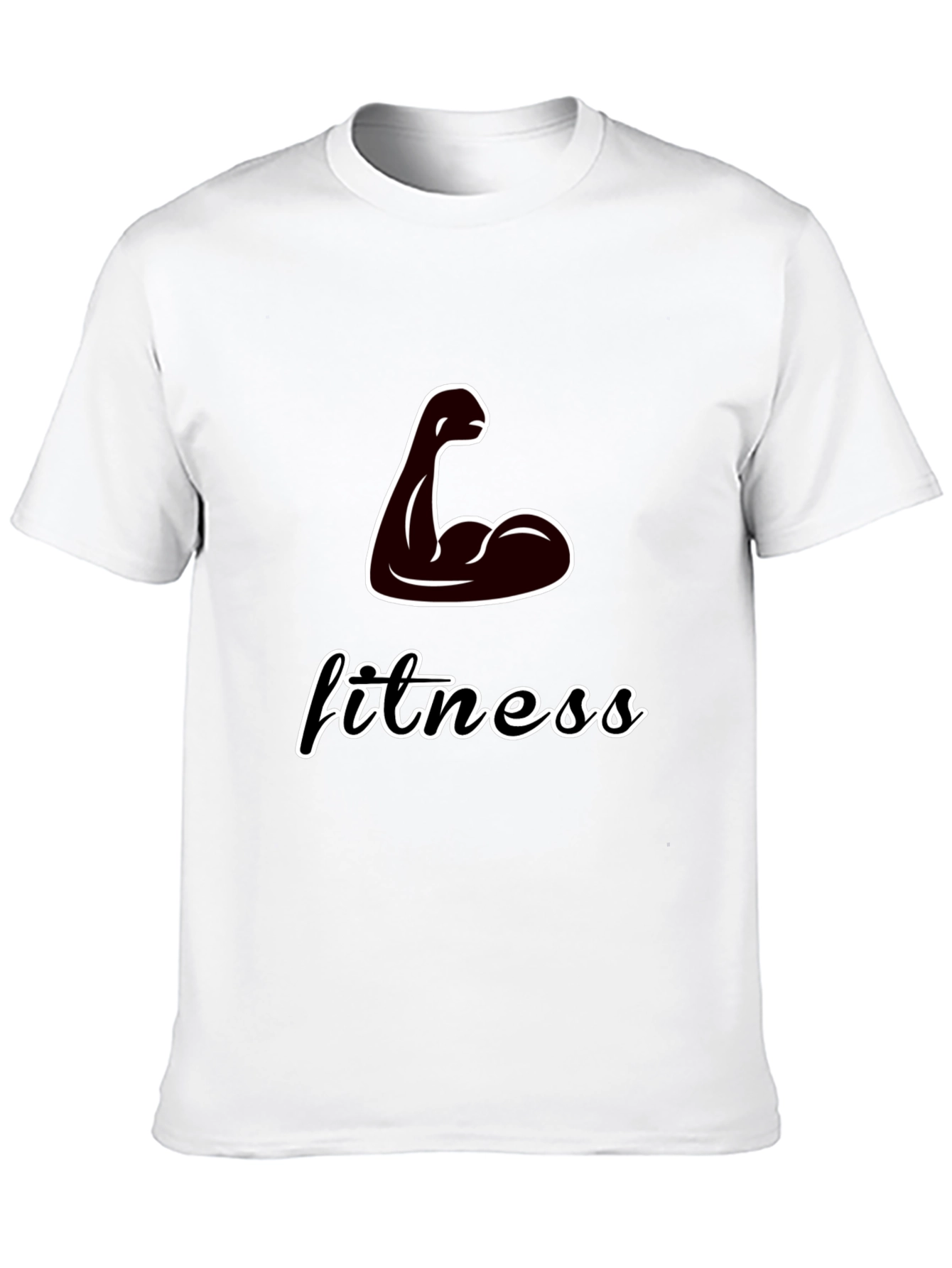 Fitness Graphic T-Shirt - Black Crew Neck Tee