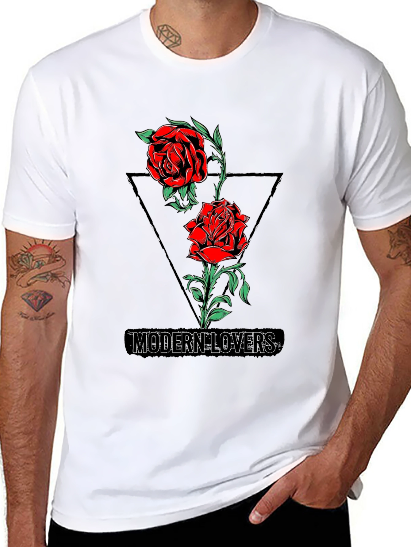 Modern Lovers Rose Graphic Tee - Black