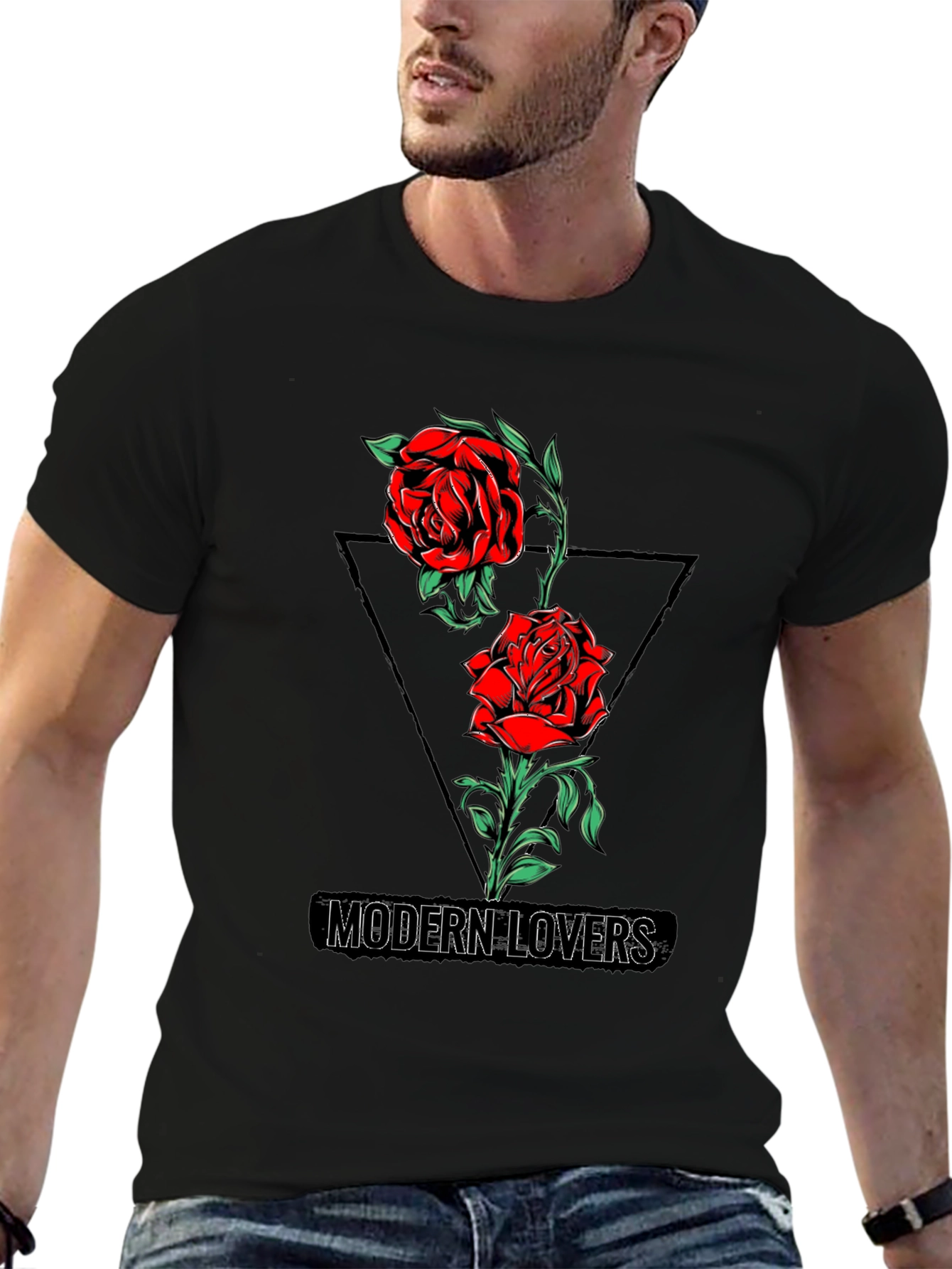 Modern Lovers Rose Graphic Tee - Black