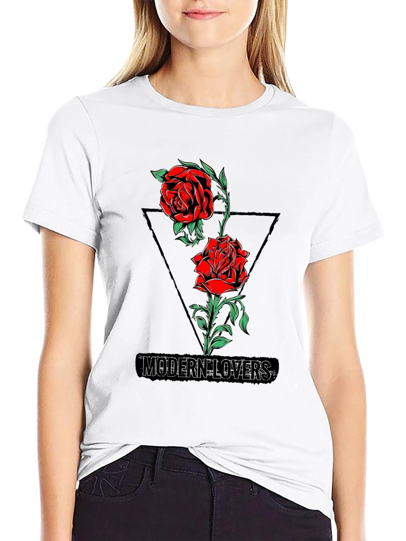 Modern Lovers Rose Graphic Tee - Black