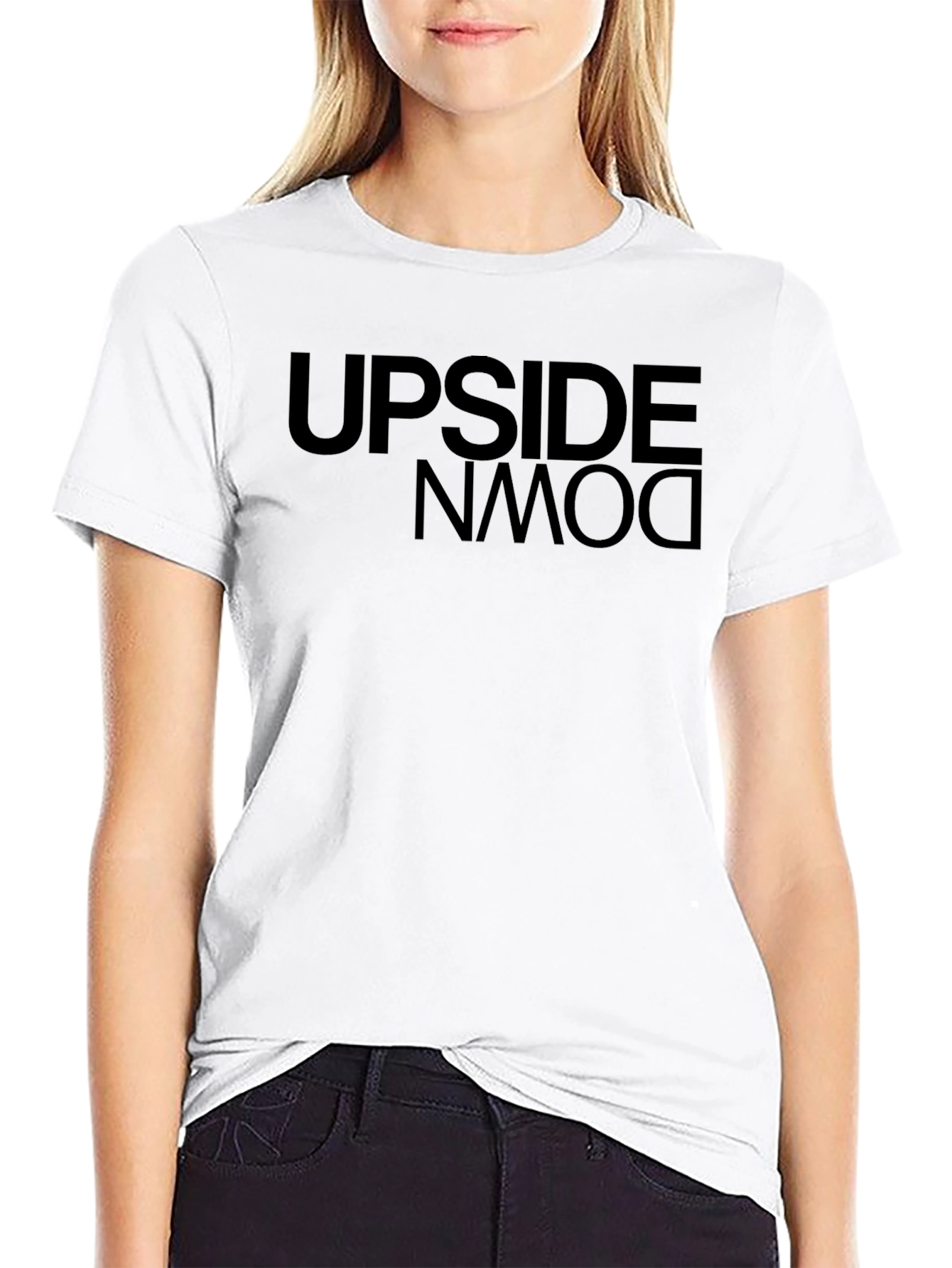 Upside Down Graphic Tee - Mens Black T-Shirt