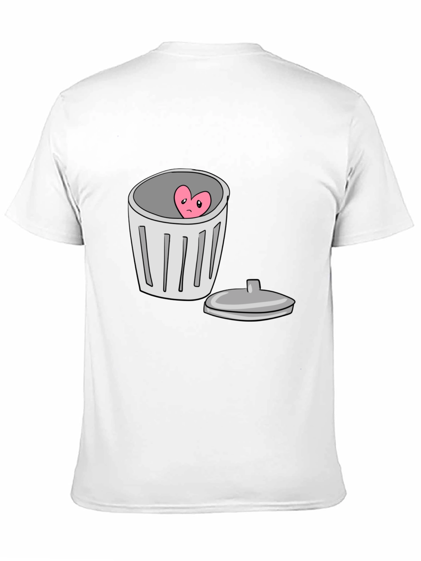 Heart in Trash Can Graphic T-Shirt - Black