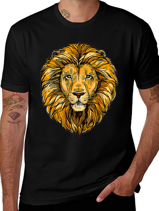 Lion Head Graphic Tee - Bold Black T-Shirt