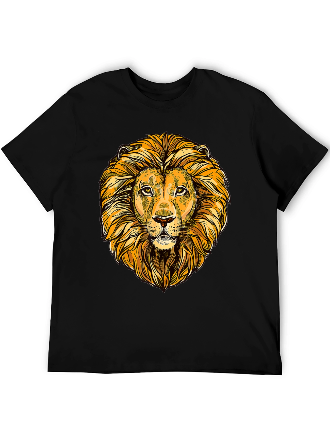 Lion Head Graphic Tee - Bold Black T-Shirt