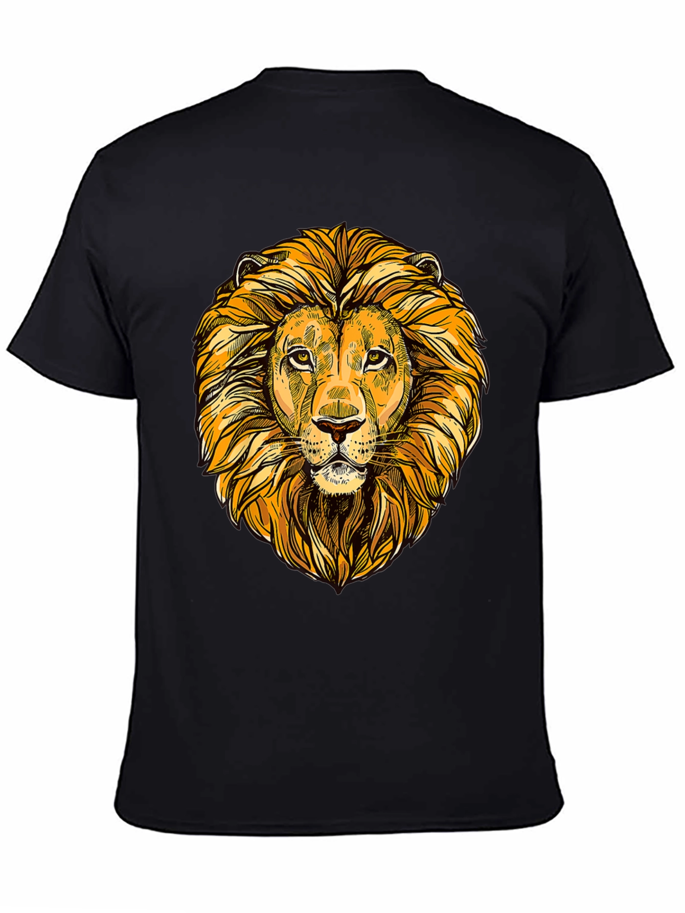 Lion Head Graphic Tee - Bold Black T-Shirt