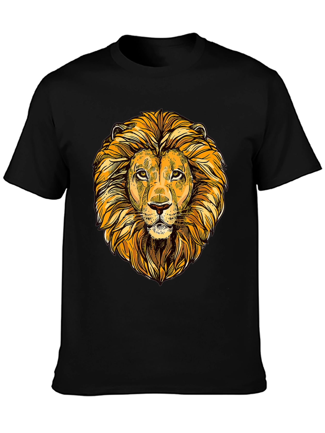 Lion Head Graphic Tee - Bold Black T-Shirt