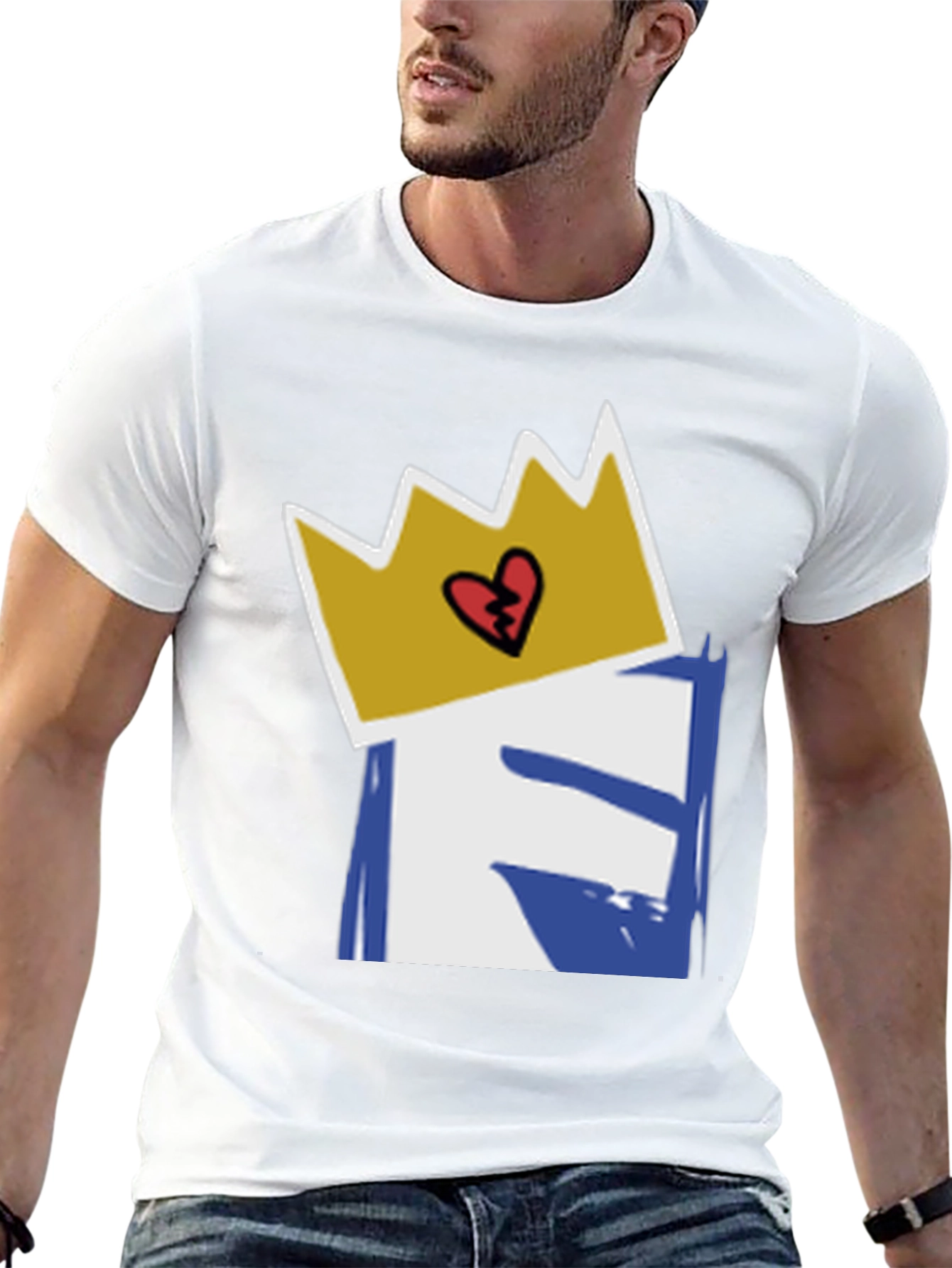 Crown Heart Graphic Black T-Shirt