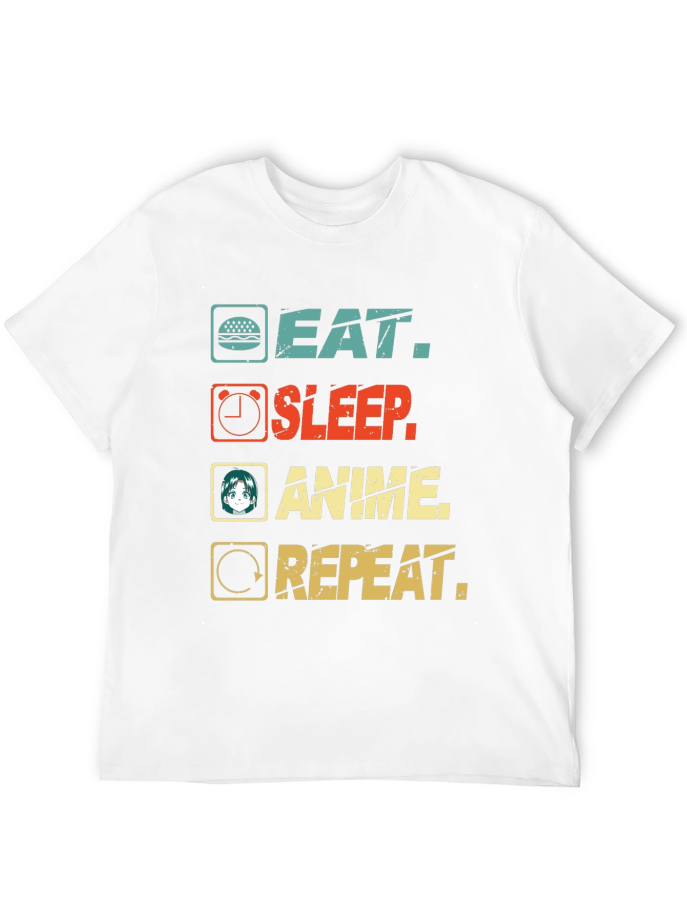 Eat Sleep Anime Repeat Graphic T-Shirt