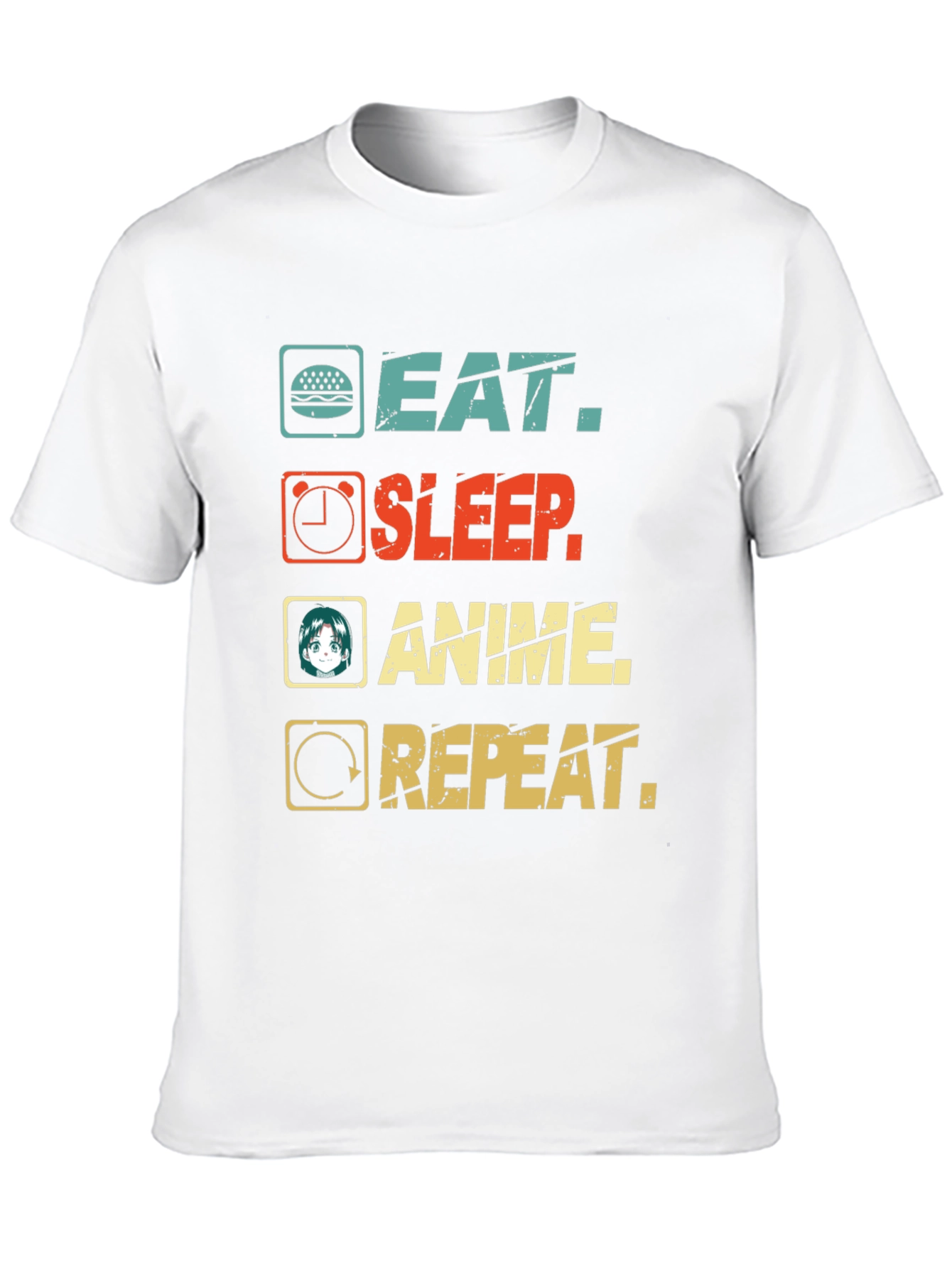 Eat Sleep Anime Repeat Graphic T-Shirt