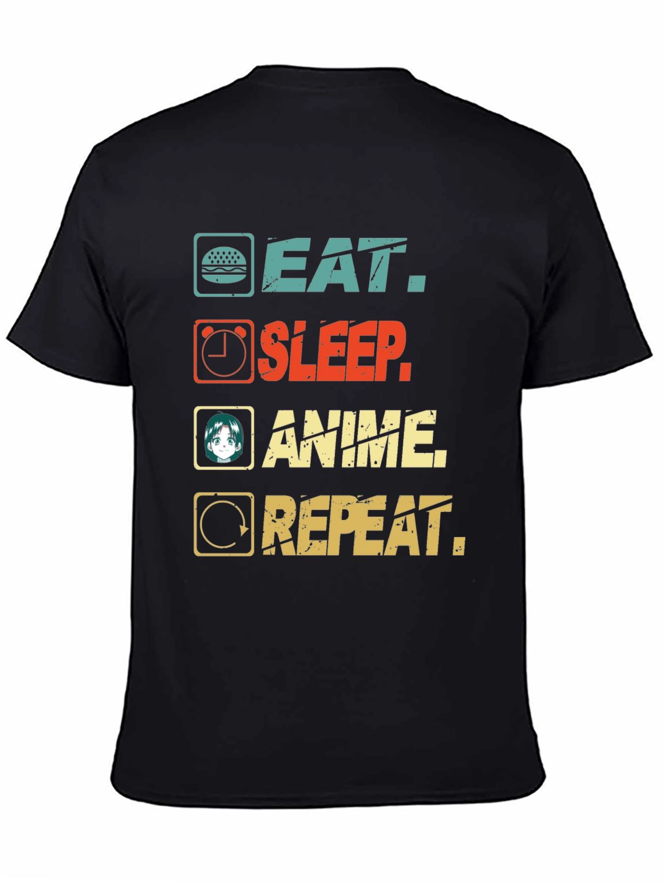 Eat Sleep Anime Repeat Graphic T-Shirt