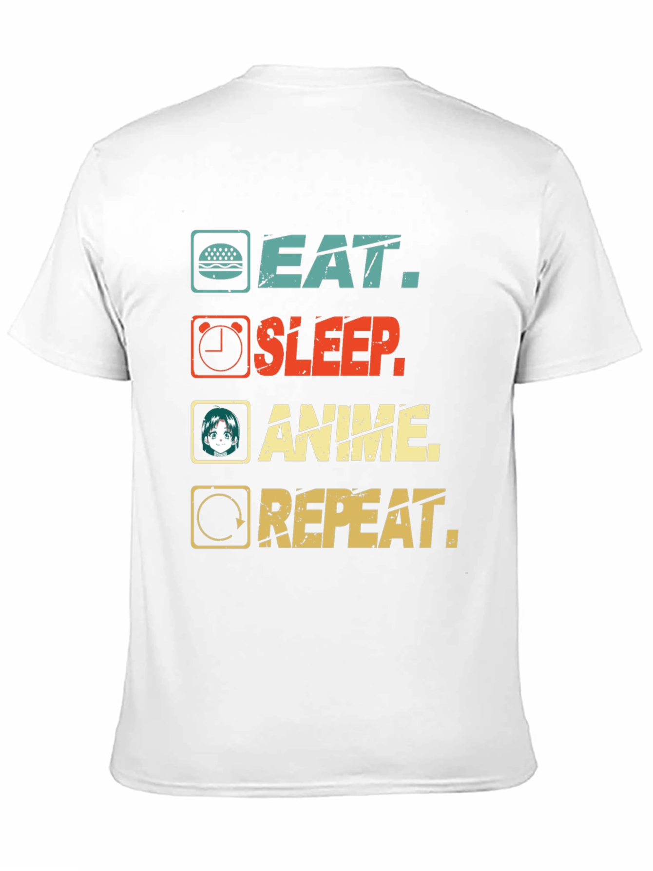 Eat Sleep Anime Repeat Graphic T-Shirt