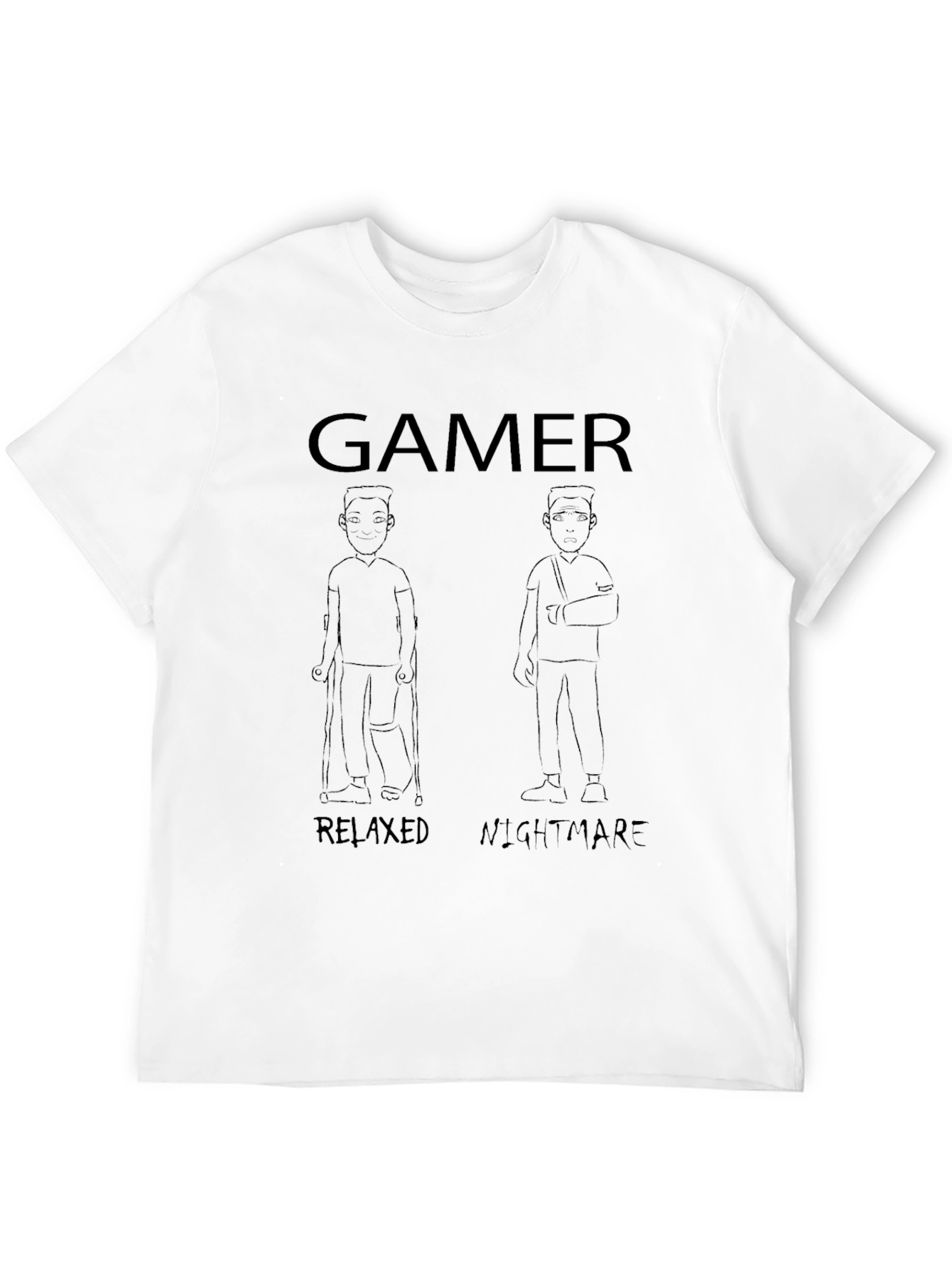 Gamer Relaxed Nightmare Black Graphic Tee