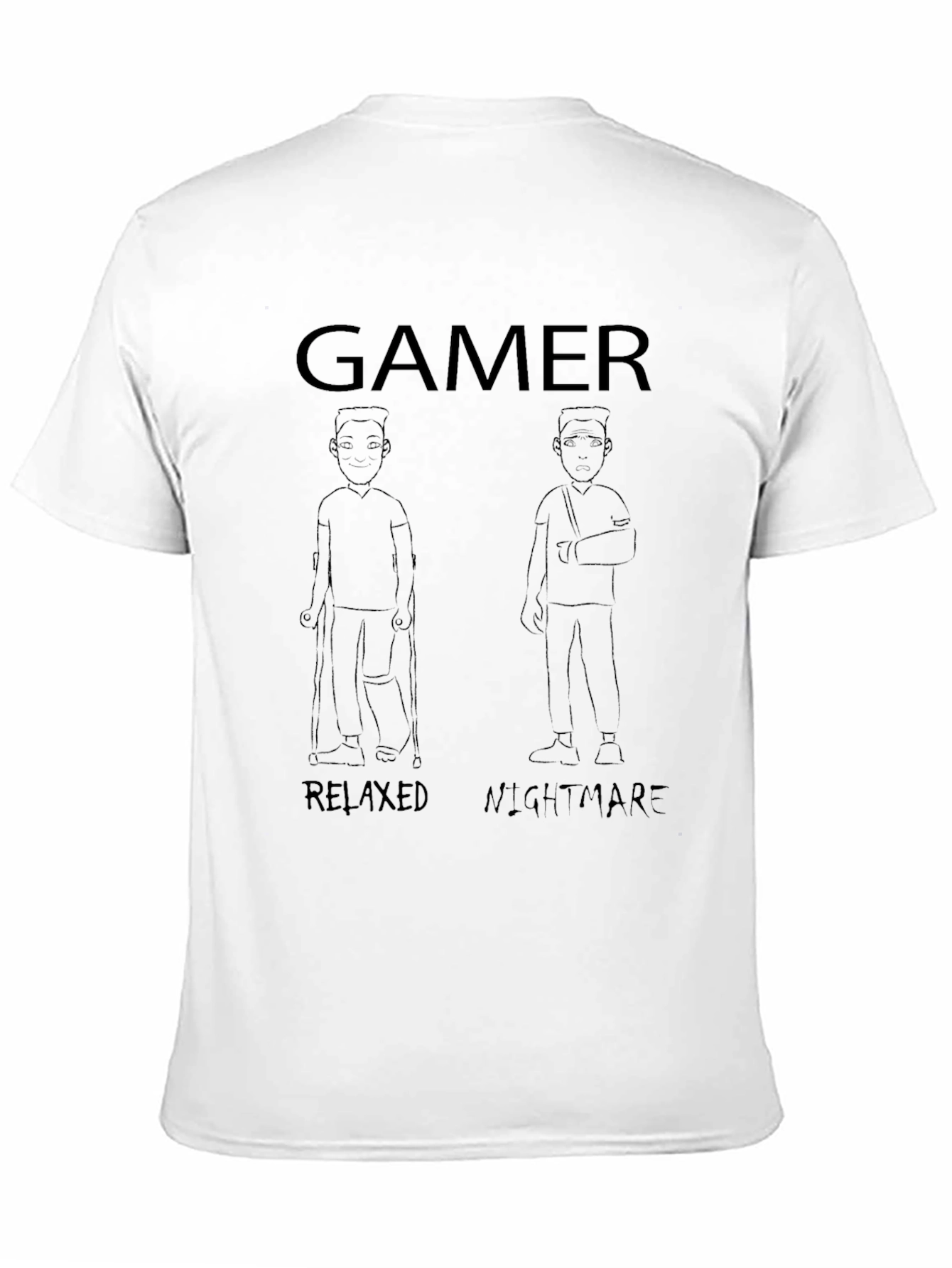 Gamer Relaxed Nightmare Black Graphic Tee