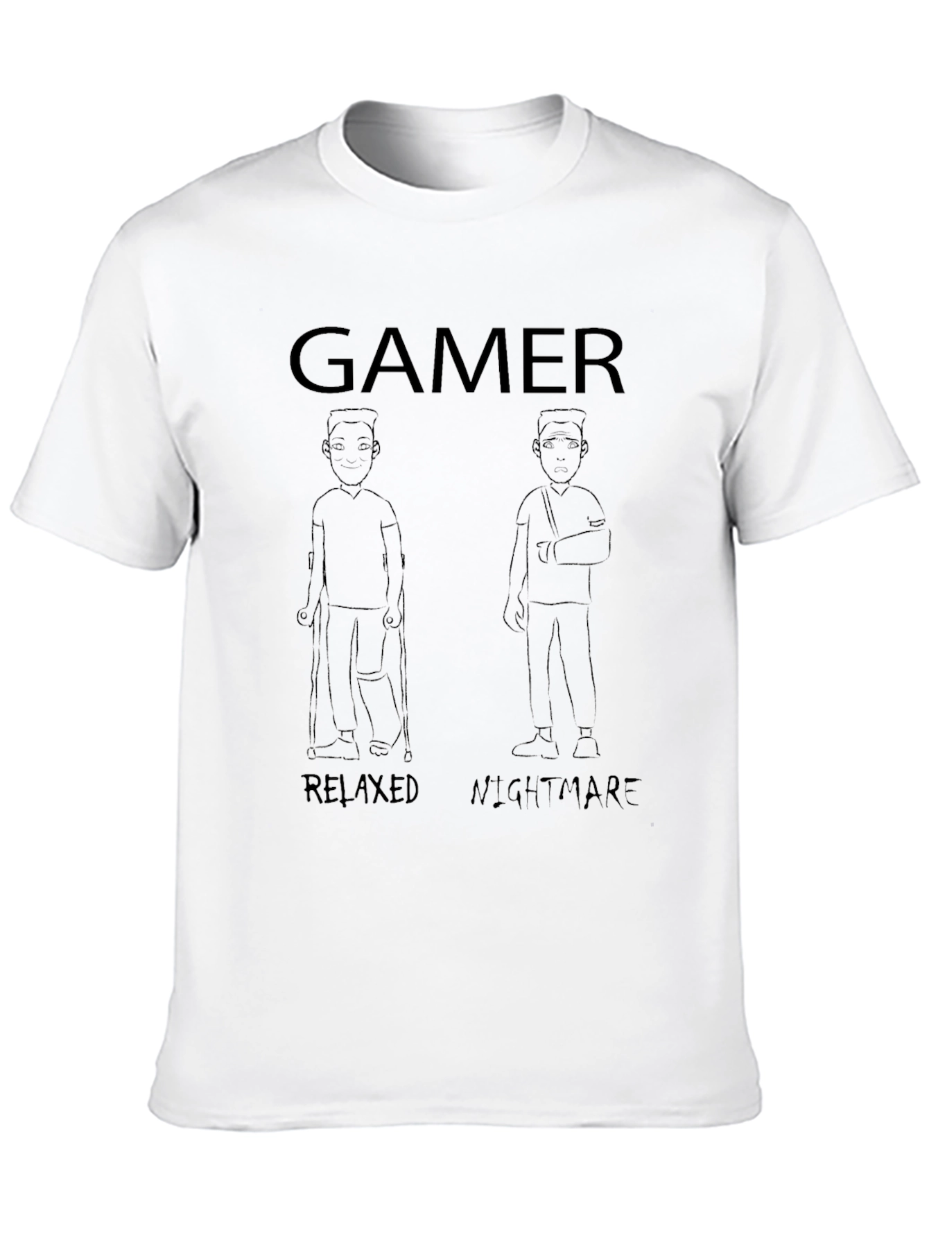 Gamer Relaxed Nightmare Black Graphic Tee