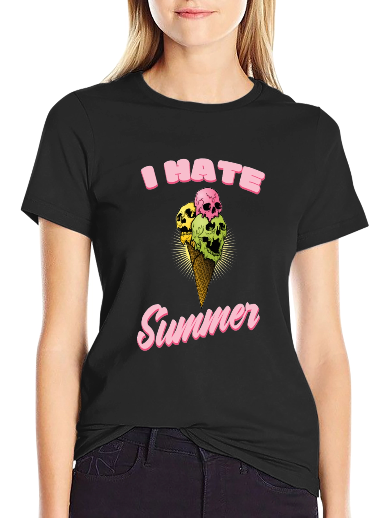 I Hate Summer Skull Ice Cream T-Shirt