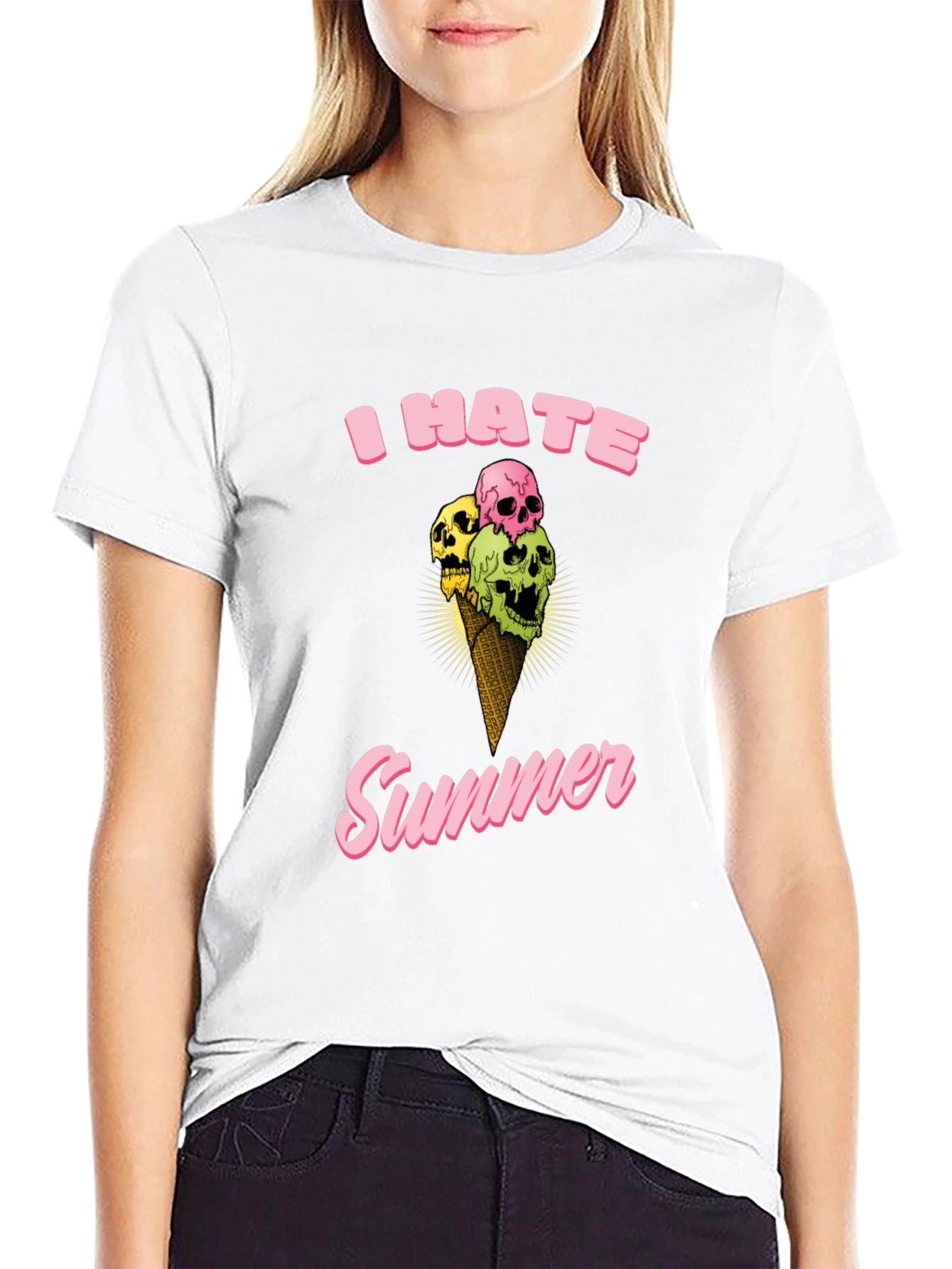 I Hate Summer Skull Ice Cream T-Shirt