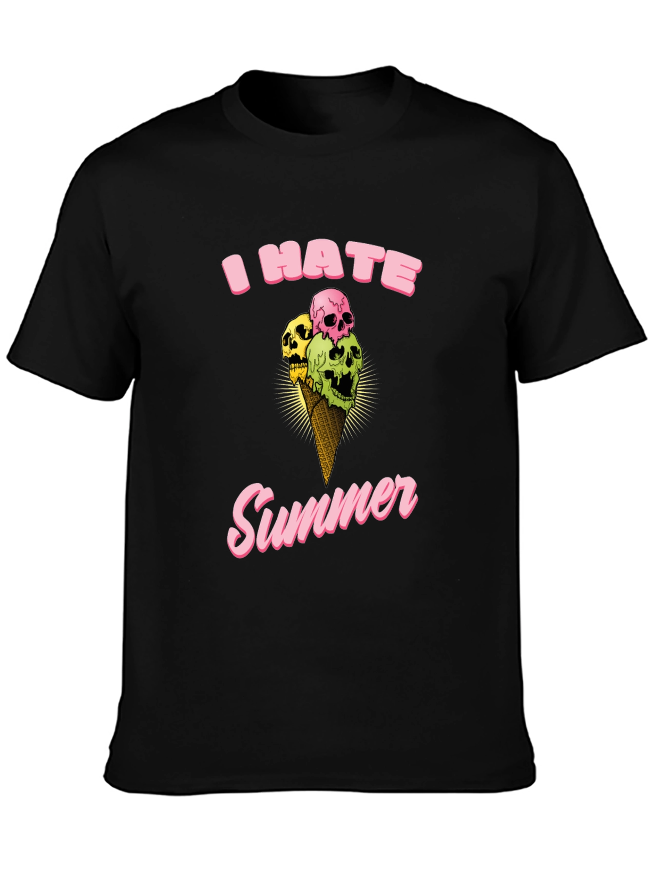 I Hate Summer Skull Ice Cream T-Shirt
