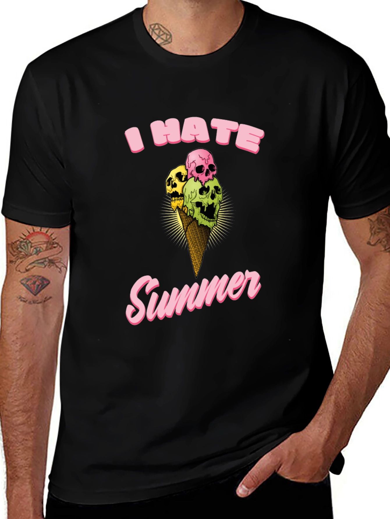 I Hate Summer Skull Ice Cream T-Shirt
