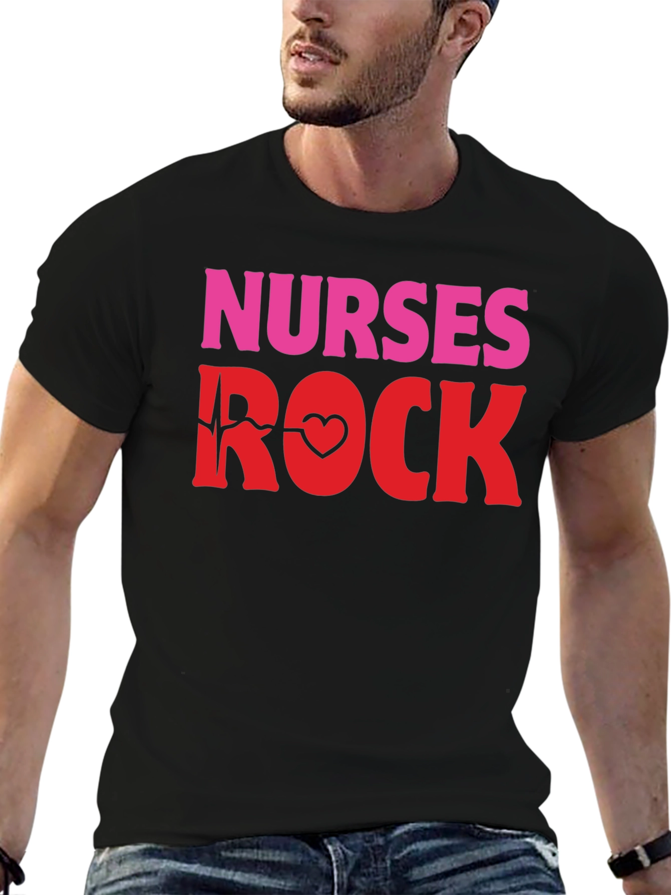 Nurses Rock Graphic Tee -  Heartbeat Design