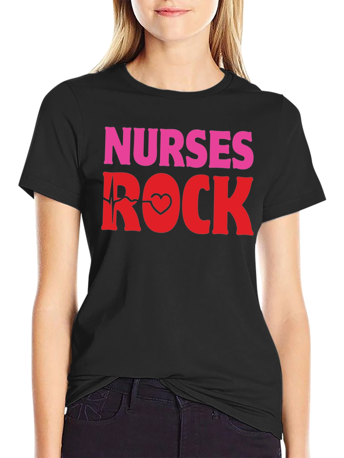 Nurses Rock Graphic Tee -  Heartbeat Design