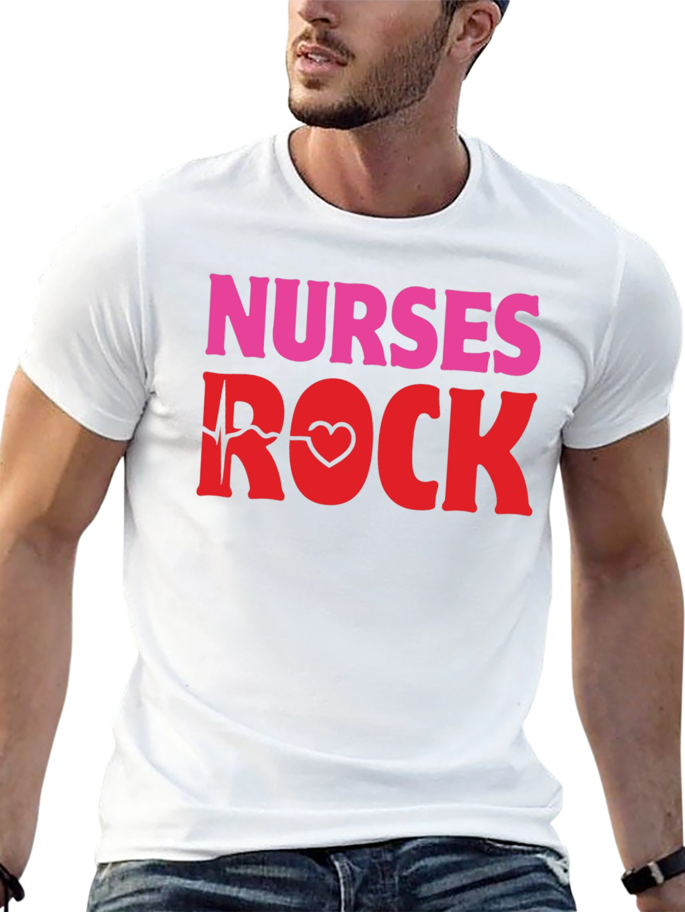 Nurses Rock Graphic Tee -  Heartbeat Design