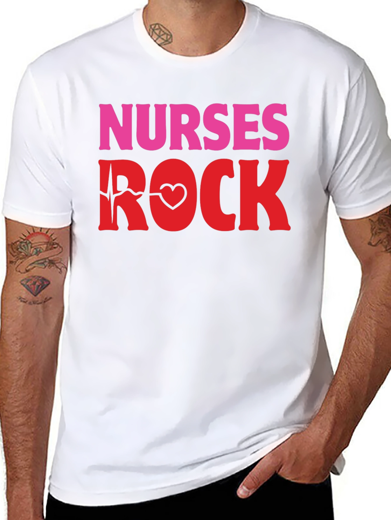 Nurses Rock Graphic Tee -  Heartbeat Design
