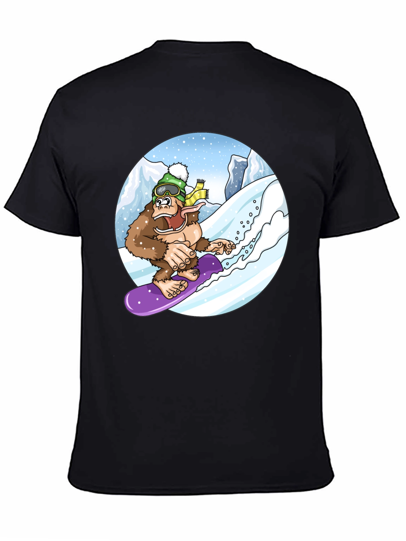 Snowboarding Bigfoot Tee - Fun Graphic Shirt