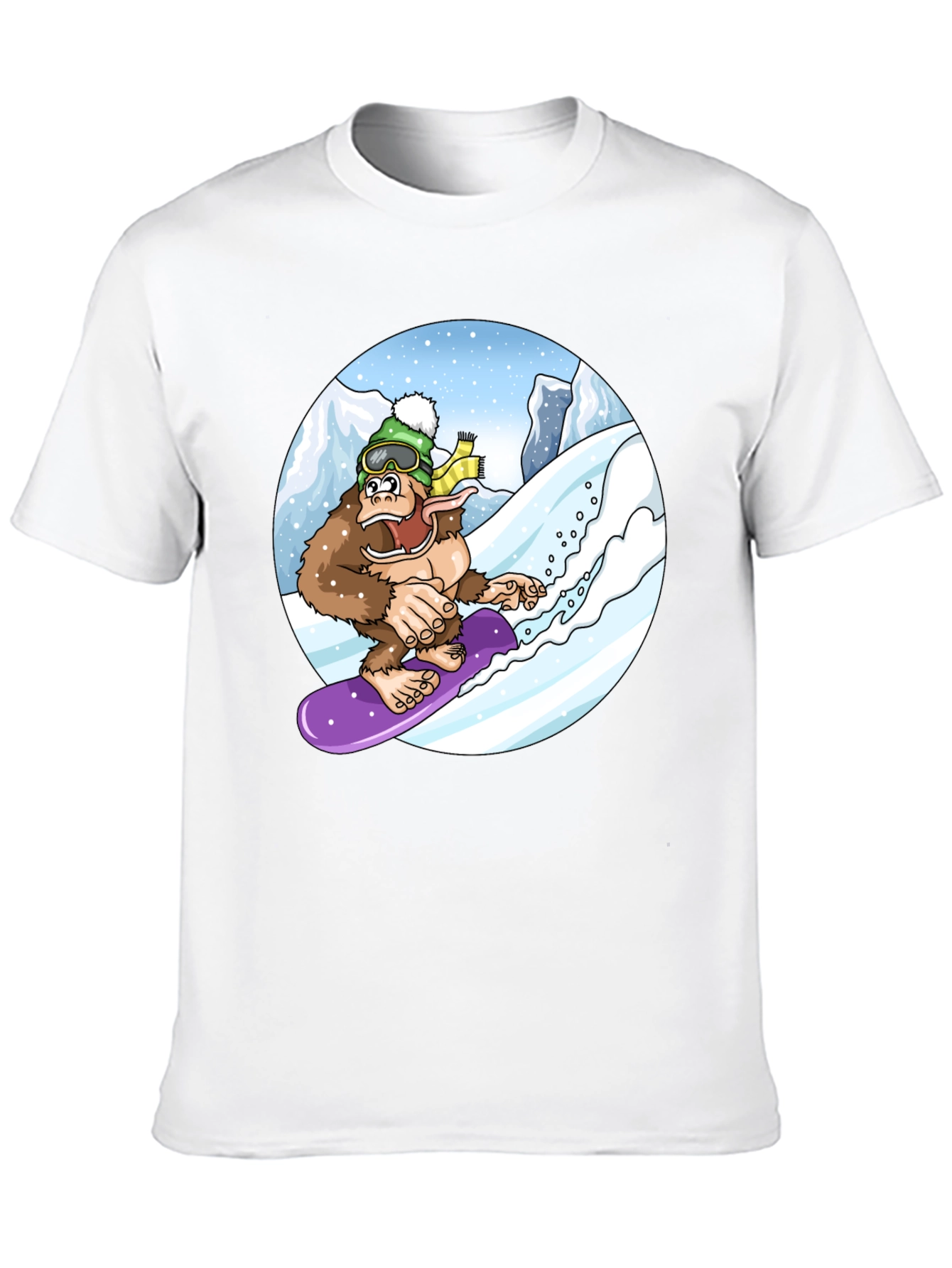 Snowboarding Bigfoot Tee - Fun Graphic Shirt