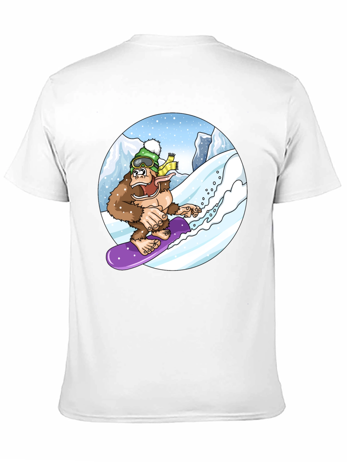 Snowboarding Bigfoot Tee - Fun Graphic Shirt