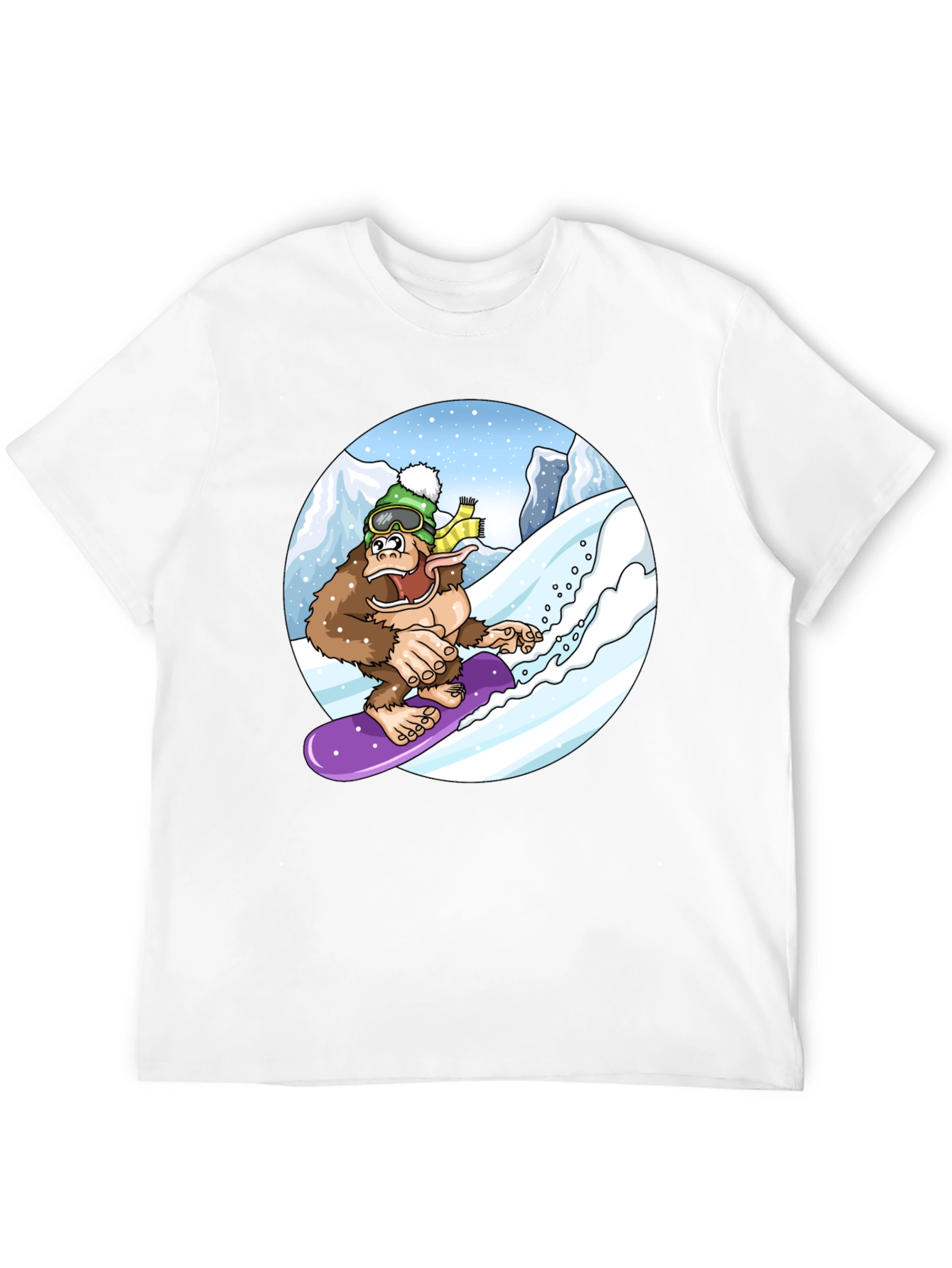 Snowboarding Bigfoot Tee - Fun Graphic Shirt