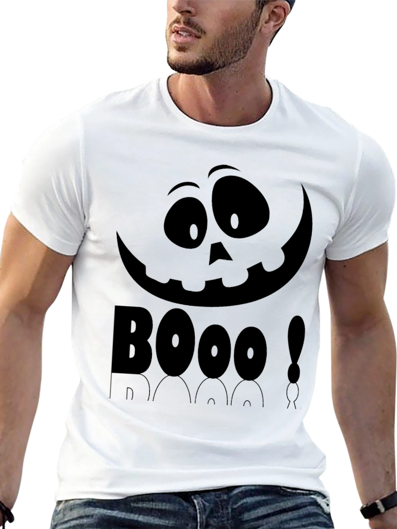 Boo Halloween Graphic Tee - Black