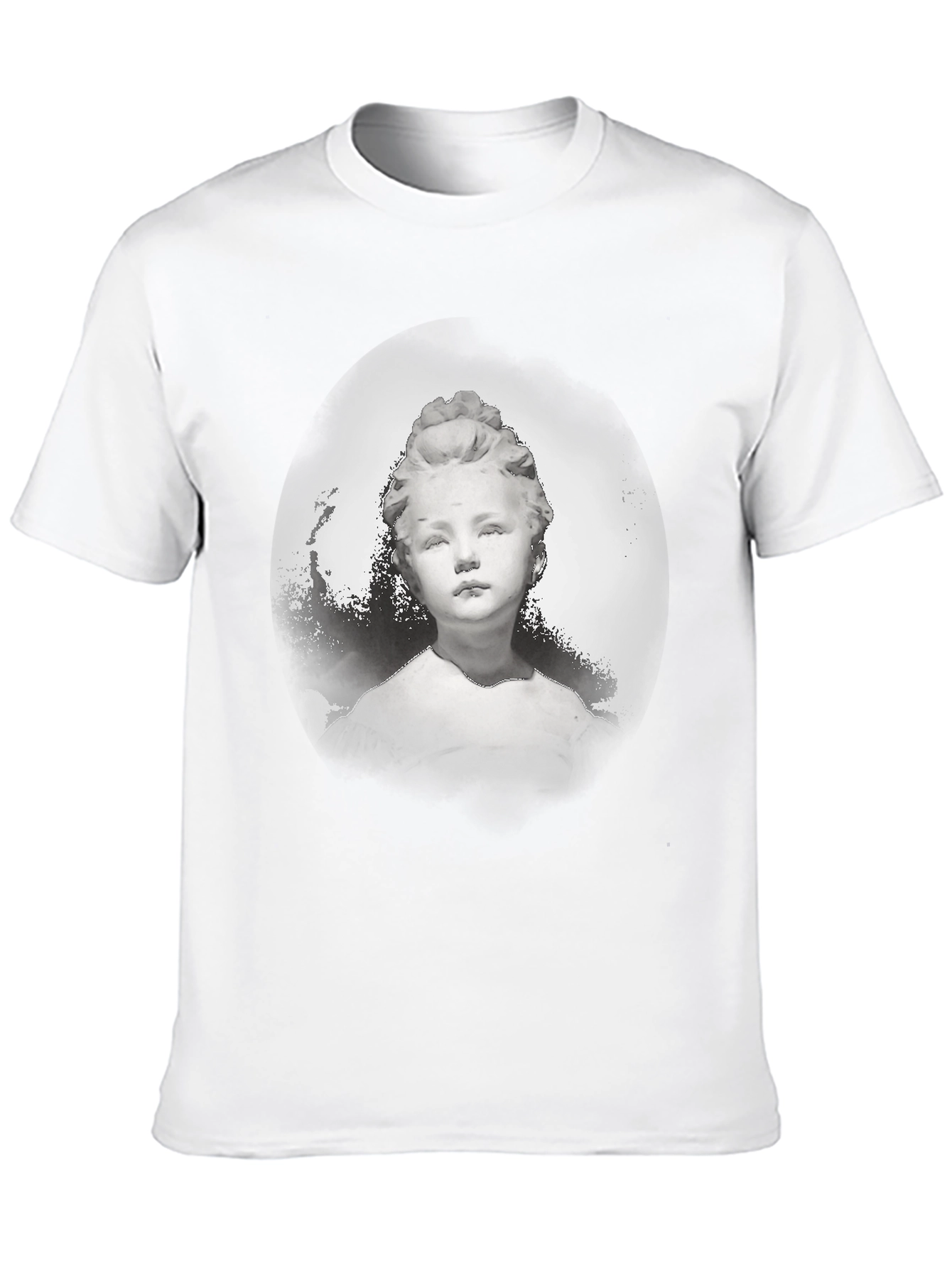 Statue Portrait Graphic Tee - Stylish Black T-Shirt