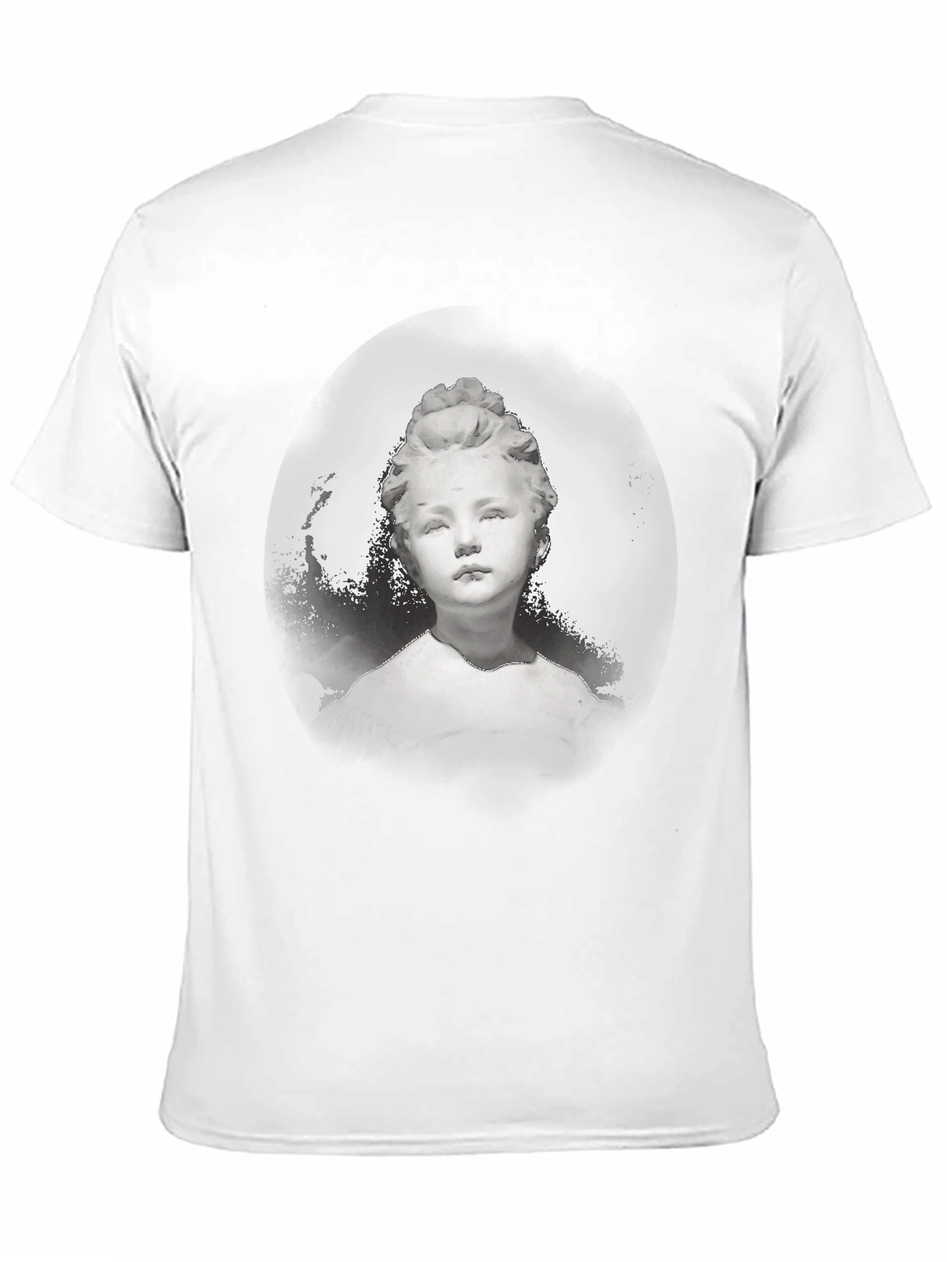 Statue Portrait Graphic Tee - Stylish Black T-Shirt