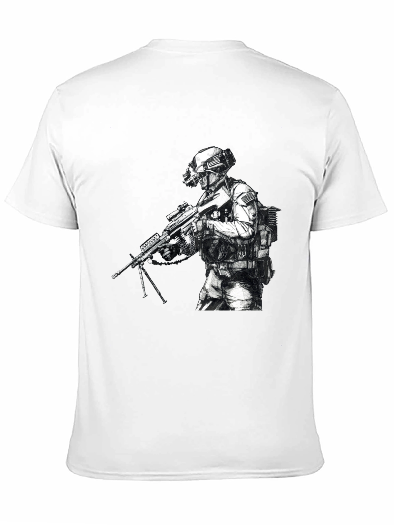 Tactical Soldier Graphic T-Shirt - Black