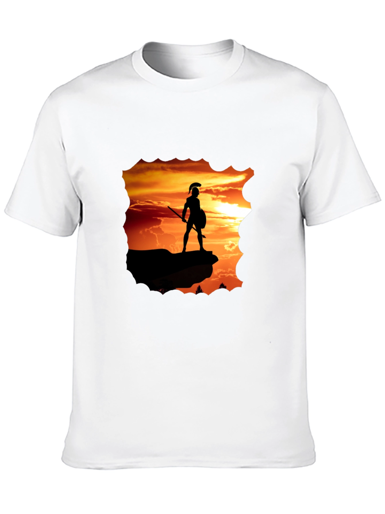 Warrior Sunset Graphic T-Shirt - Black